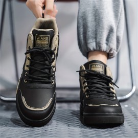 Men'S High-Top Sneakers Suitable for Outdoor Travel, Fashionable for All Seasons, Versatile for Walking And Skateboarding, Comfortable And Durable, Available in Large Sizes