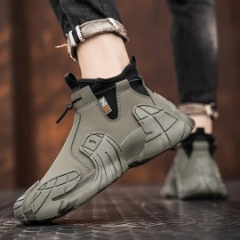 Men's Mid-Top Outdoor Large Size Trendy Versatile Thick-Soled Wear-Resistant Fashion Casual Sneakers