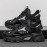 Men's Trendy Solid Chunky Shoes, Comfy Non Slip Lace Up Casual Soft Sole Sneakers Men's Outdoor Activities