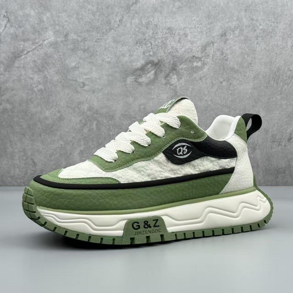 Men's Winter Height-Increasing Sneakers - Low-Top Thick-Soled Shoes for Height, Sole & Fabric Upper, Casual Sportswear Suitable for Students, Daily Wear & Social Events - Discreet Lift