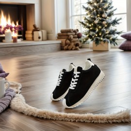 Men's All-Season Thick-Soled Sneakers - Non-Slip PVC Sole & Cushioned  Insole, Low-Top Lace-Up Casual Shoes for Gym,, Casual Attire - Heavy-Duty Durable Round Toe Design (Compatible with all Foot Types)