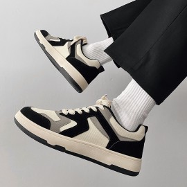 Men's Korean Style Korean K-Drama Korean Fashion Sneakers - Breathable Low-Top Round Toe Flat Sole Casual School & Daily Wear Korean Footwear (Hand Washable Fabric) - - Student Shoes for & Men, Women Shoes