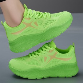 Women'S Knit Sneakers | Lightweight Low Cut Casual Shoes, Breathable Mesh Soft Sole Running Flats, Comfortable Everyday Wear, Lace-up Closure, Solid Color, Sports Style
