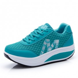 Women'S Platform Sneakers - Bright Pink Lace-Up Shoes with Cushioned EVA Sole, Non-Slip Rubber Outsole for Gym, Everyday & Formal Events - All-Season Athletic Footwear for Women, Gym Shoes, Sleek Shoe Design, Durable PVC Insole