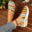 Summer Autumn New Striped Shoes Casual Round Toe Rocking Shoes Comfortable Mom Shoes Cross-border Large Size Women's Shoes