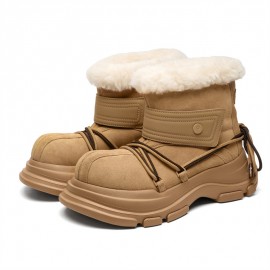 Warm Winter Snow Boots with Thick Anti-Slip Rubber Sole, Big Toe & Cute Artificial Upper - Slip-/Shoe for Ice, Snow Suitable for Cold Weather - Winter Footwear for, Commuting, Days