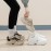 INS Korean Style Chunky Dad Shoes | Women'S Fashion Thick Sole Height Increasing Sneakers, Casual Tennis Shoes, Student Everyday Walking Shoes, Fabric Upper, Mesh Inner, Rubber Insole, Sole, Lace-up Closure