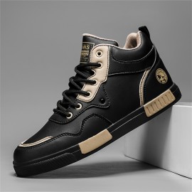 Men'S High-Top Sneakers Suitable for Outdoor Travel, Fashionable for All Seasons, Versatile for Walking And Skateboarding, Comfortable And Durable, Available in Large Sizes