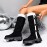 Women's Plus Size Winter Snow Boots - Thickened High-Calf Warm with Exterior, Sole & Belt Buckle - All-Terrain Traction for Ice, Snow, Driveways - Cold Weather Winter Footwear
