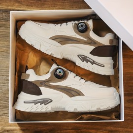 Men's Chunky Platform Sneakers - Breathable & Cushioned Sole, Lightweight Retro Dad Shoes Suitable for Gym, Hiking, Travel - Slip-Resistant Outsole, - Low-Top Training Sneakers