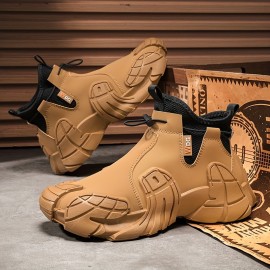Men's Mid-Top Outdoor Large Size Trendy Versatile Thick-Soled Wear-Resistant Fashion Casual Sneakers
