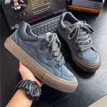 Men's Burgundy Platform Sneakers - Chunky Low-Top Skate Shoes with Lace-Up Closure, Round Toe & PU Sole - Winter-Ready American Street Style for Skateboarding, Casual Wear - Heavy-Sole (No Needed) - Versatile
