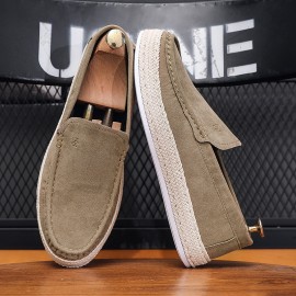 Men'S Slip-On Casual Shoes | Canvas Upper, Rubber Sole, Fabric Insole, Solid Color, Low Top - yexingman