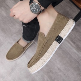 Men'S Slip-On Casual Shoes | Canvas Upper, Rubber Sole, Fabric Insole, Solid Color, Low Top - yexingman