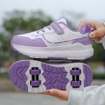 Women'S & Men'S All-Terrain 4-Wheel Roller Skates with 4-Wheel System - Low-Top EVA Upper & TPR Sole, Breathable Lace-Up Design for Outdoor/Indoor Use - Casual & Sporty All-Terrain Shoes (/Pink/) - Ideal Gift for Couples, Pink/