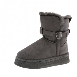 Women's Winter Boots with & Platform - Slip-Resistant Warm Round-Toe Snow Boots, Rubber Upper & Sole, Cushioning for Ice Traction - Cozy -Weather Shoes